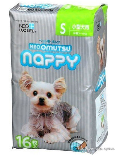 Подгузники для домашних животных, размер S, 3-6 кг, 16 шт, Neo Loo Life