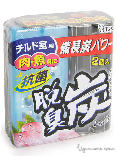 Желеобразный дезодорант с древесным углем Бинчотан и лимонной кислотой для холодильника, охлаждающая камера, 55 г x 2 шт, ST