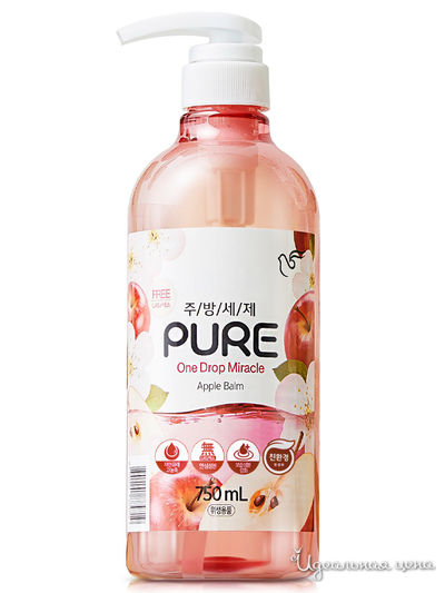 Гель для мытья посуды Apple Balm (подходит для мытья овощей и фруктов), 750 мл, Pigeon