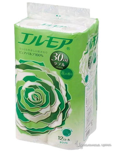 Туалетная бумага ароматизированная двухслойная, 30 м, 12 рулонов, Kami Shodji