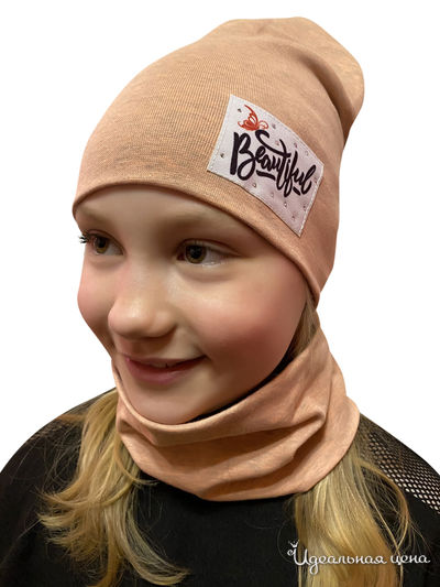 Комплект: шапка, снуд Kids Style, цвет коралловый