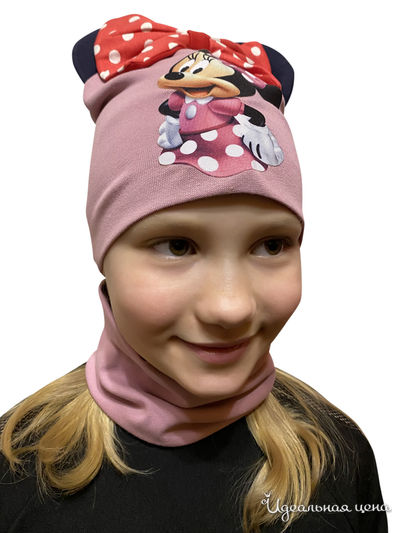 Комплект: шапка, снуд Kids Style, цвет розовый