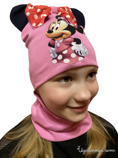 Комплект: шапка, снуд Kids Style, цвет розовый