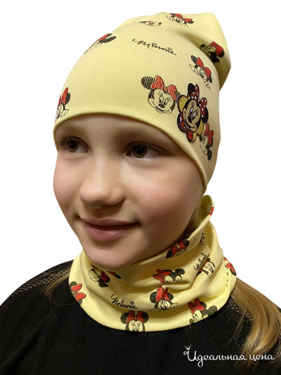 Комплект: шапка, снуд Kids Style, цвет желтый