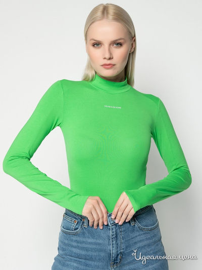 Лонгслив Calvin Klein, цвет зеленый