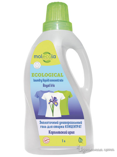 Экологичный универсальный гель для стирки  КОНЦЕНТРАТ Королевский ирис, 1 л MOLECOLA