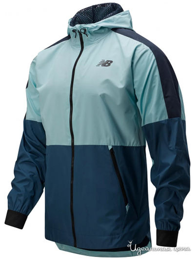 Ветровка New Balance, цвет серый, синий