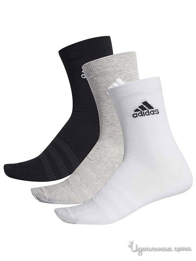 Носки, 3 пары Adidas, цвет мультиколор