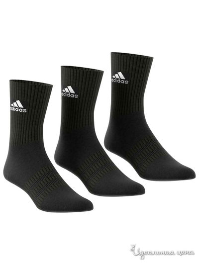 Носки, 3 пары Adidas, цвет черный