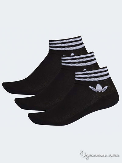 Носки, 3 пары Adidas, цвет черный