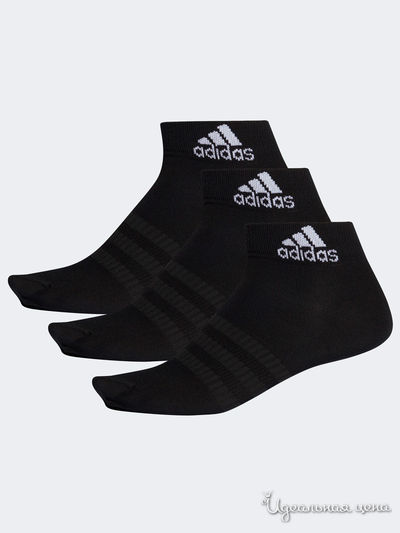 Носки, 3 пары Adidas, цвет черный