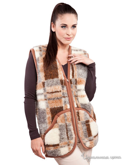 Жилет Alwero, цвет клетка/коричневый