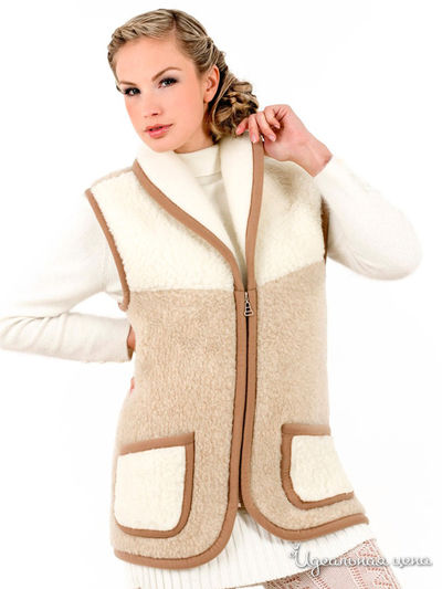 Жилет Alwero, цвет бежевый/белый