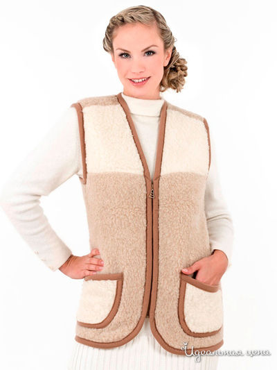 Жилет Alwero, цвет бежевый/белый