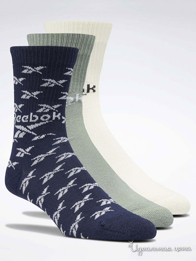 Носки, 3 пары REEBOK, цвет мультиколор