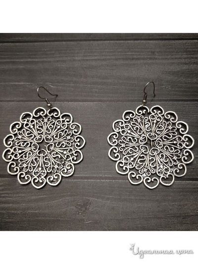 Серьги "Мандала" De.lin`a, цвет Металлический