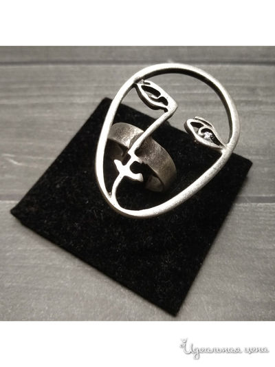 Кольцо "Лица" De.lin`a, цвет Металлический
