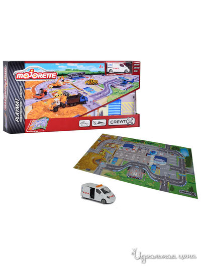 Игровой коврик Creatix Construction  +  1 die-cast машинка Majorette