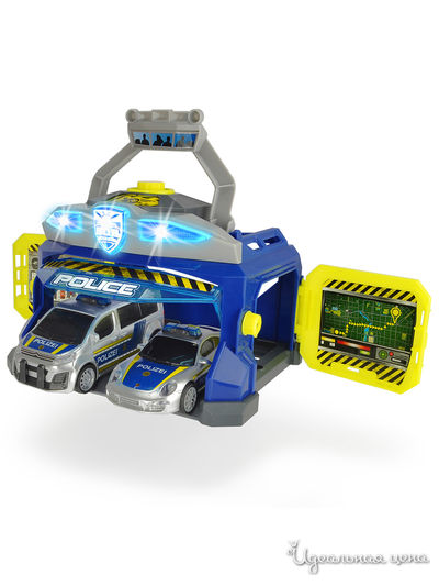 Набор Полицеская Станция и  2 машинки  Porsche и Citroën свет звук DICKIE