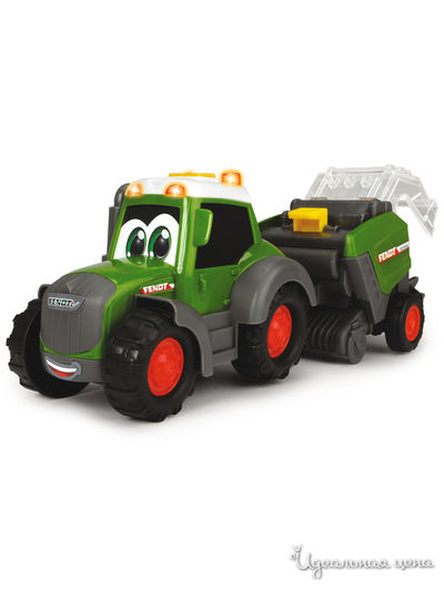 Трактор Happy Fendt с прессом для сена, 30 см свет звук DICKIE
