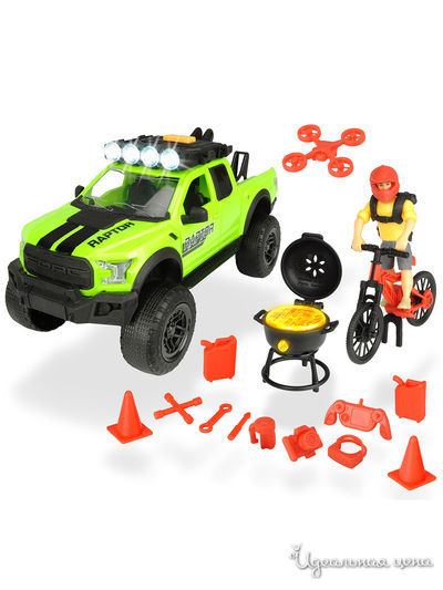 Игровой набор велосипедиста Ford Raptor, 25 см свет звук DICKIE