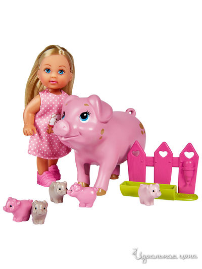 Кукла Еви 12 см со свинкой и поросятами Simba
