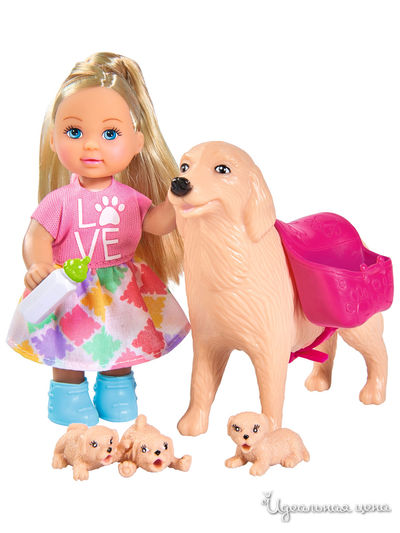 Кукла Еви 12 см с собачкой и щенками Simba