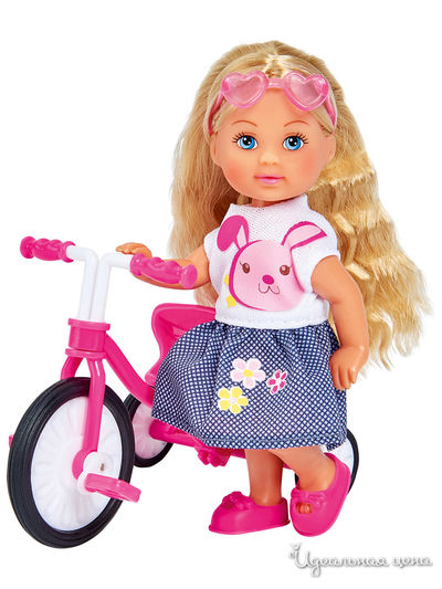 Кукла Еви 12 см на трехколесном велосипеде Simba