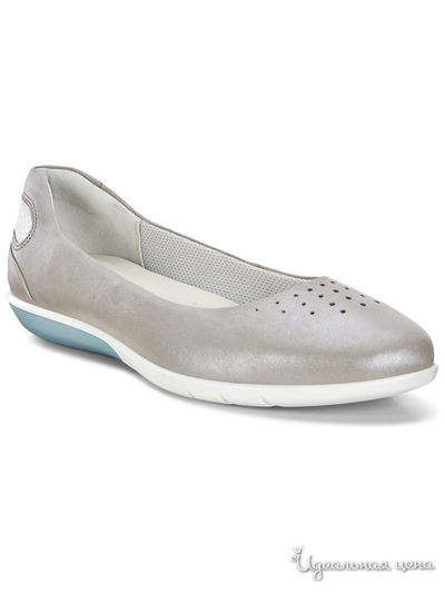 Балетки Ecco, цвет серебряный