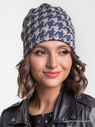 Шапка MariKo, цвет синий, коричневый