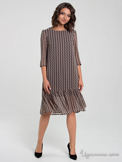 Платье MariKo, цвет черный, коричневый