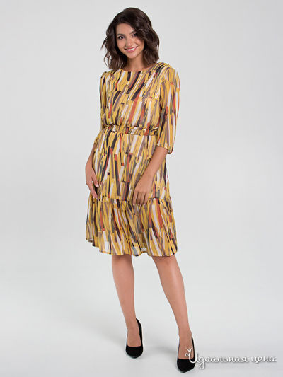 Платье MariKo, цвет желтый, белый