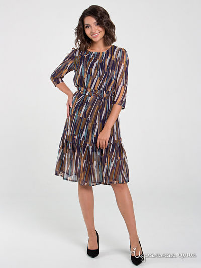 Платье MariKo, цвет синий, коричневый