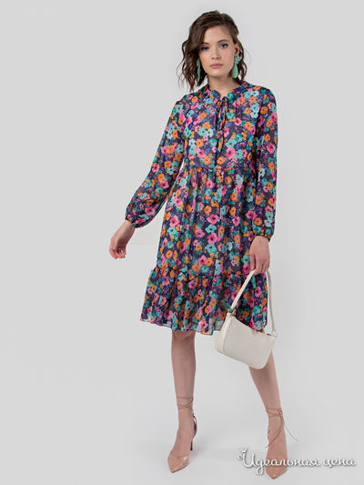 Платье MariKo, цвет темно-синий, мятный