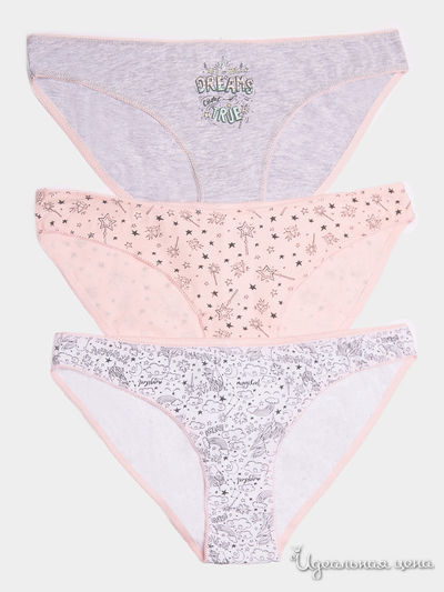 Трусы Vis-a-vis, цвет PINK/WHITE/M.L.GREY