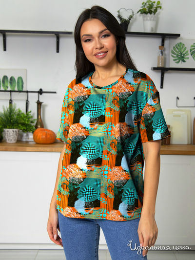 Футболка Vis-a-vis, цвет оранжево-мятный