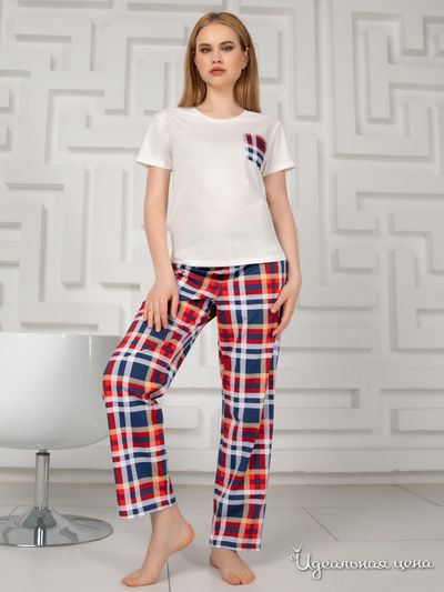 Комплект: футболка, брюки Vis-a-vis, цвет красно-синий