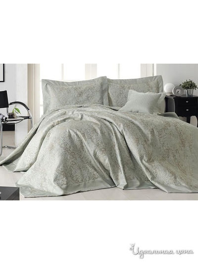 Комплект: покрывало 240*260 см, наволочки 2 шт ISSIHOME COLLECTION, цвет оливковый