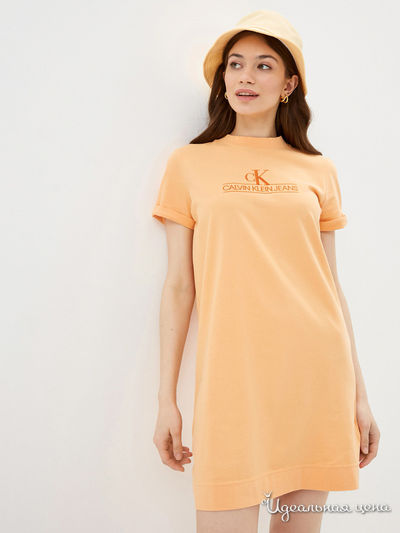 Платье Calvin Klein, цвет оранжевый