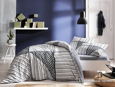 Комплект Евро постельного белья TAC, цвет Зеленый