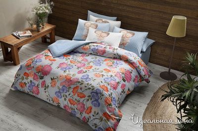 Комплект Евро постельного белья GAPCHINSKA, цвет голубой