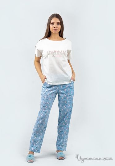 Комплект домашней одежды TRIKOTEL, цвет молоко/голубой