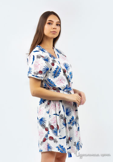 Пеньюар TRIKOTEL, цвет молоко/синий