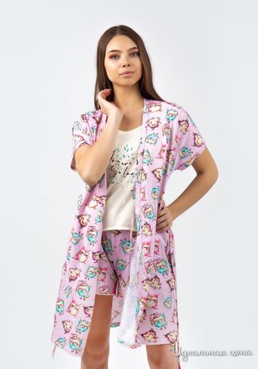 Пеньюар TRIKOTEL, цвет молоко/розовый