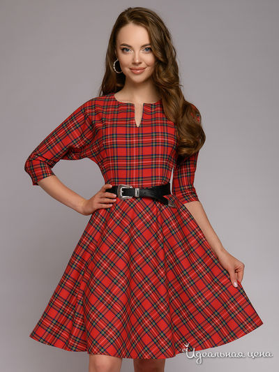  D&M by 1001DRESS, цвет красный (клетка)