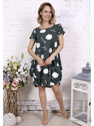 Комплект домашней одежды А-Дина, цвет темно-зеленый