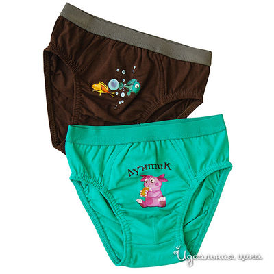 Комплект трусов Cartoon Brands, цвет цвет коричневый / бирюзовый