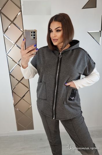  PLUS SIZE, цвет серый