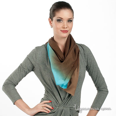 Платок Laura Biagiotti шарфы, цвет цвет коричневый / голубой