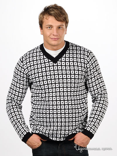 Джемпер Total Look, цвет цвет темно-серый / белый